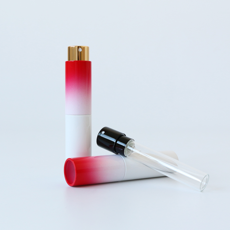 10ml紅色漸變圓形香水管 可旋轉(zhuǎn)式噴霧瓶 化妝品噴瓶