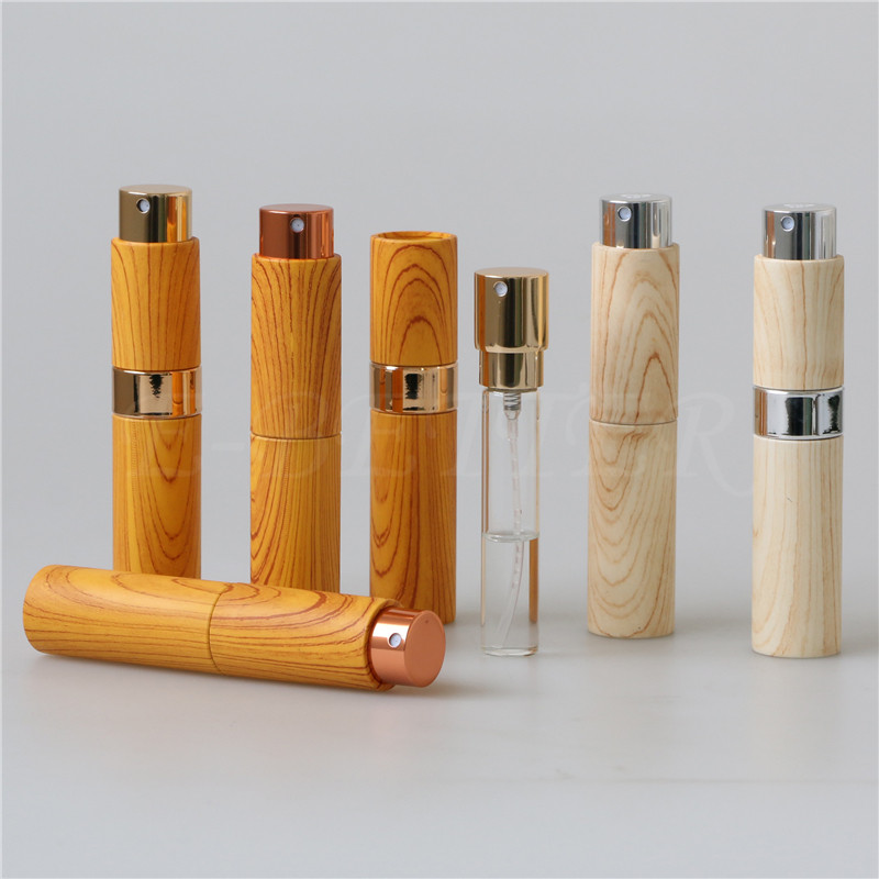 8ml 10ml 20ml木紋旅行分裝小樣瓶 液體噴霧瓶 水轉(zhuǎn)印工藝